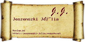 Jeszenszki Júlia névjegykártya